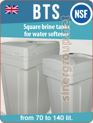 BTS square brine tanks for water softener 70lit 100lit 140lit brine well salt grid overflow fitting
