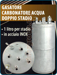 Gasatori Carbonatori doppio stadio refrigeratori acqua valvola sicurezza depuratori acqua sistema filtrazione