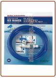 ICE Maker water Supply Kit 3/8" M.xF. Thread - 1/4" open/close valve OD tube Blue