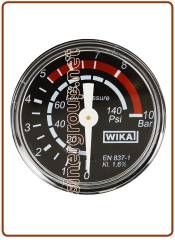 Replacement Co2 pressure gauge OD 40 0-10,0 Bar OT 1/8" back connection