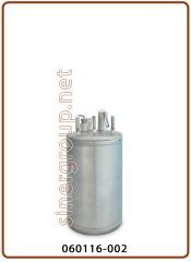 316 SS water carbonator 0,850lt. IN/OUT OD8mm. with safety valve - vertical