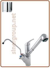 5018 5-way faucet whit pull-out hand shower 3/8" Chrome