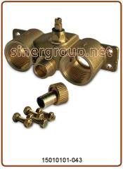 Yoke brass connection 1" with integrated mixing screw (excludes hardness adjustment screw)