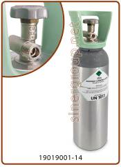 Co2 E290 rechargeable 1,75Kg. aluminum cylinder with residual valve (residual qty. 100gr) - H 495 D 14