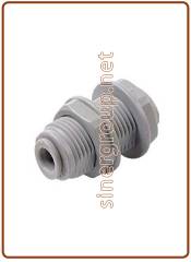 Bulkhead connector with plastic ring OD tube (Thread Size) 1/4" x 1/4" (M16XP1)