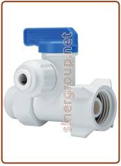 Hand valve Connector OD Tube - M.xF. Thread BSPP 1/4" - 1/2" x 1/2"