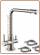 3073 3-way brushed stainless steel faucet 3/8"