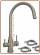 3077 3-way brushed stainless steel faucet 3/8"