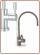 Robin 1-way satin stainless steel faucet 1/4"