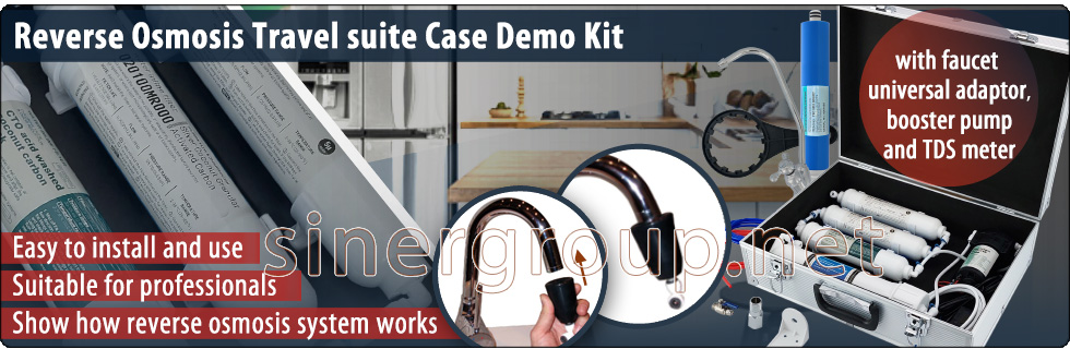 Reverse Osmosis Travel suite Case Demo Kit Filters Faucets Filtration Water Treatment Booster pump