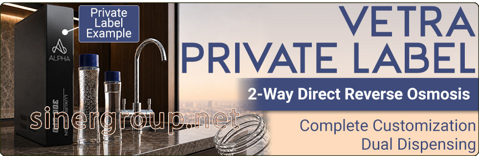 vetra reverse osmosis sparkling water customization branding filtration booster residential distributors installers
