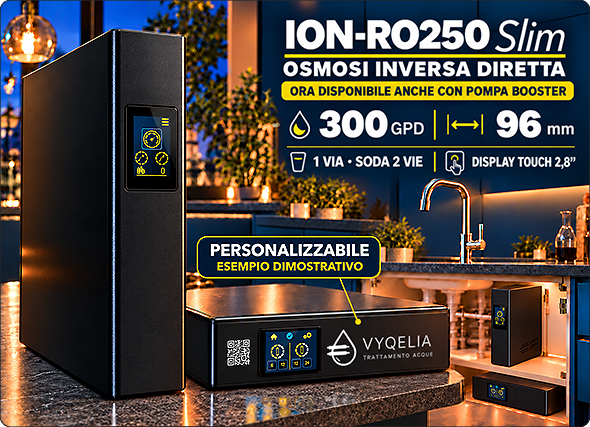 osmosi inversa diretta personalizzabile marchio logo acqua naturale gassata pompa booster display touch