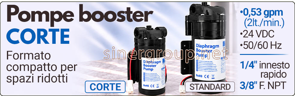 pompe booster short compatte trattamento acqua innesto pressione flusso rapido
