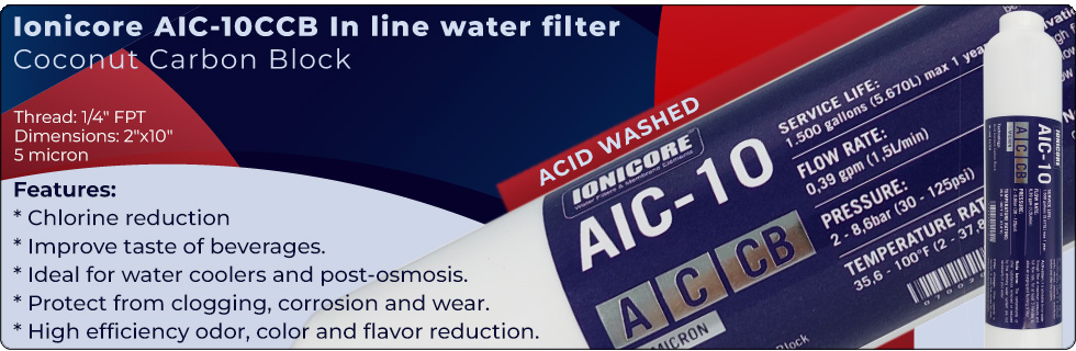carbon block in line filter Chlorine reduction acid washed Water Purifiers water cooler Reverse Osmosis