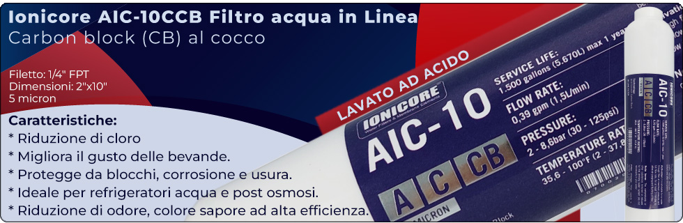 Carbon block al cocco lavato ad acido Riduzione Cloro Refrigeratori Depuratori Osmosi Inversa