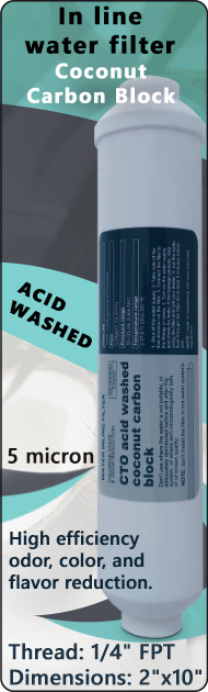 carbon block in line filter Chlorine reduction acid washed Water Purifiers water cooler Reverse Osmosis