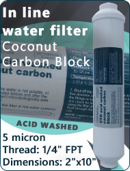 carbon block in line filter Chlorine reduction acid washed Water Purifiers water cooler Reverse Osmosis
