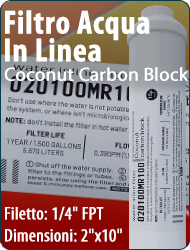  10CCB No Brand Carbon block al cocco Riduzione Cloro Refrigeratori Depuratori Osmosi Inversa