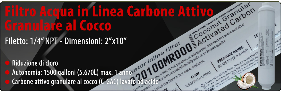 10CGAC No Brand Carbone attivo granulare al cocco lavato ad acido Riduzione Cloro Refrigeratori Depuratori Osmosi Inversa