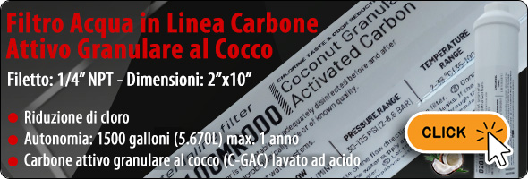 Filtro Acqua in Linea carbon block al cocco Osmosi inversa Filtrazione Filtri Refrigeratori Acqua Trattamento Acqua
