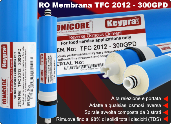 Membrane Osmosi Inversa Ionicore Keypra line 300 gpd Sistema Filtrazione Acqua Alta Reiezione