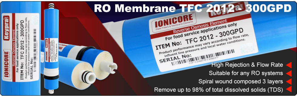 Membrane Reverse Osmosis Ionicore Keypra line 300 gpd Water System Filtration High Rejection