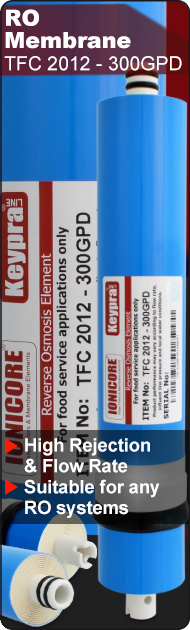 Membrane Reverse Osmosis Ionicore Keypra line 300 gpd Water System Filtration High Rejection