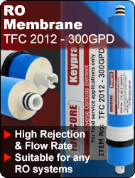Membrane Reverse Osmosis Ionicore Keypra line 300 gpd Water System Filtration High Rejection