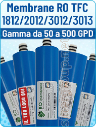 Membrane RO 1812 2012 3012 3013 TFC 50 75 100 150 200 300 400 500 GPD Osmosi Inversa Depuratori Acqua