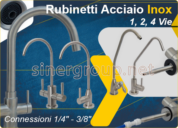 Rubinetti acciaio inox 1 2 4 vie osmosi inversa microfiltrazione depuratori filtrazione acqua