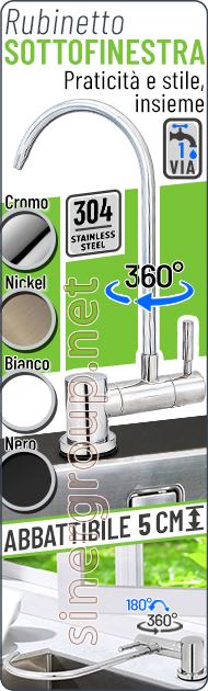 Rubinetto prelievo acciaio inox 304 1 via sottofinestra 1/4"