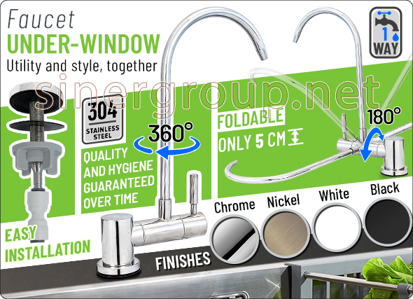 Faucet stainless steel 304 1-way under-window 1/4"