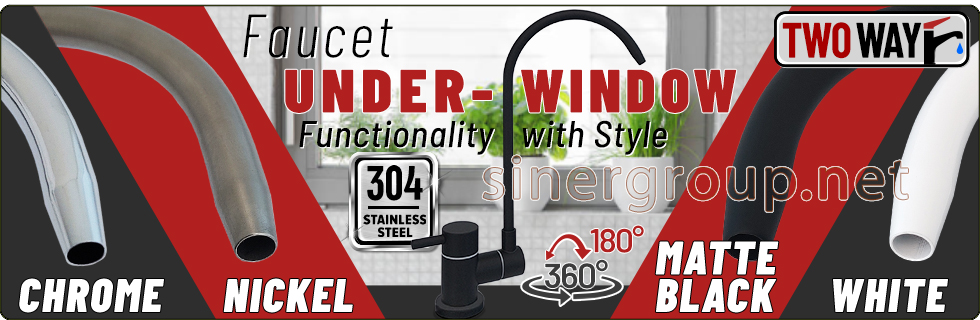 Faucet stainless steel 304 2-way under-window 1/4"