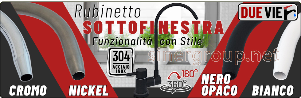 Rubinetto prelievo acciaio inox 304 2 vie sottofinestra 1/4"