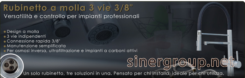 Rubinetto molla 3 vie Depuratori Erogatori Acqua Depurata Osmosi Inversa Microfiltrazione