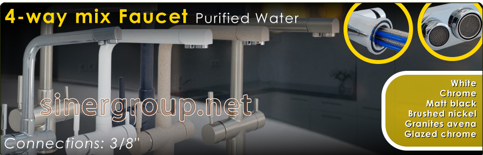 4-Way Water Purifier Mix Faucet Water Dispenser Reverse Osmosis Microfiltration