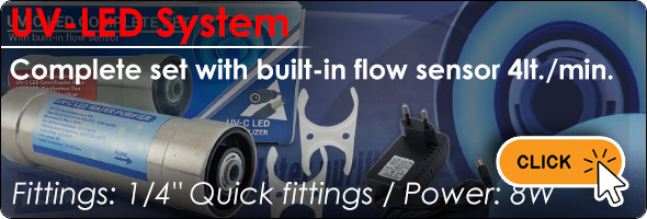 UV-LED, uv systems, Flow sensor, led, Quick-fit, Water Treatment 