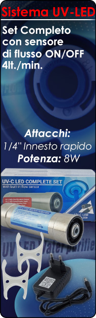 Sistema Completo UV-LED Depuratori Purificazione Acqua Osmosi Inversa Microfiltrazione Piscine
