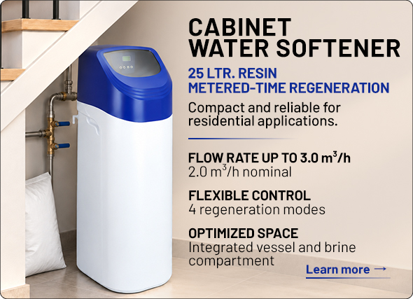 softener, water, cabinet, resin, regeneration, valve, flow, residential, brine, downflow