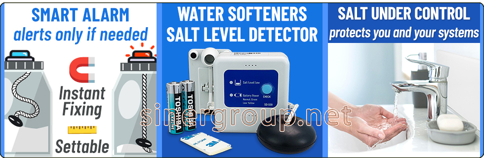 Water softeners salt level detector alarm