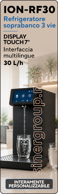 ionrf30 refrigeratore acqua soprabanco professionale frizzante touchscreen compatto erogazione trattamento