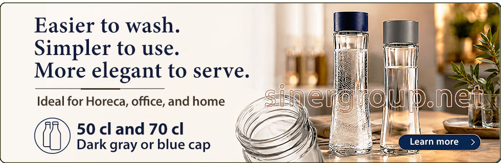 horeca glass bottles professional water service reusable dishwasher sizes office elegant