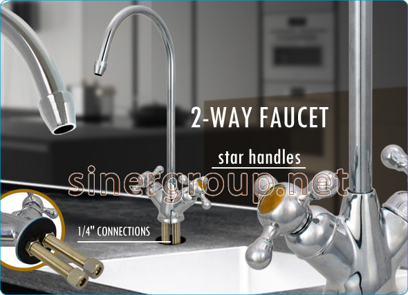 2-Way faucets star handles reverse osmosis microfiltration water purifier filtration softeners