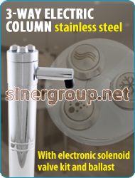 3 way electric column stainless steel electronic solenoid valve kit power ballast laser engraved buttons water still sparkling cold water coolers drink more water