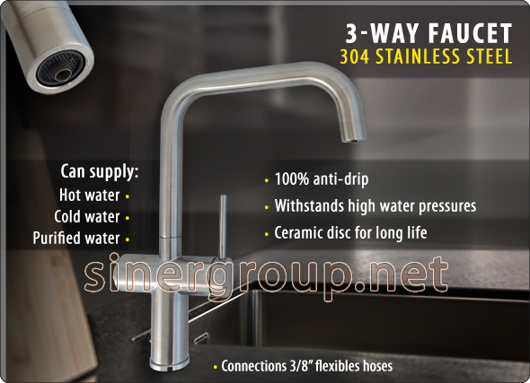 3082 3-way stainless steel faucet reverse osmosis microfiltration water purifier filtration softeners