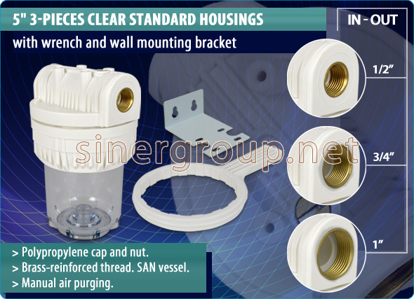 Standard housings clear water purifiers filtration system purifiers polypropylene