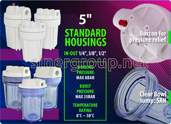 Standard housings water purifiers filtration system purifiers polypropylene