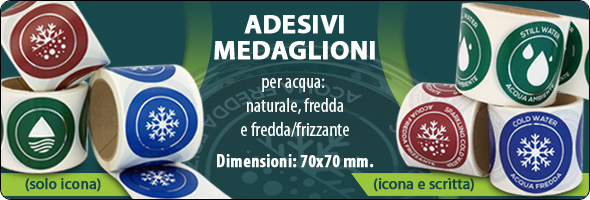  Adesivi medaglioni colonnine acqua naturale fredda frizzante rubinetti osmosi inversa depuratori acqua impugnatura farfalla filtrazione