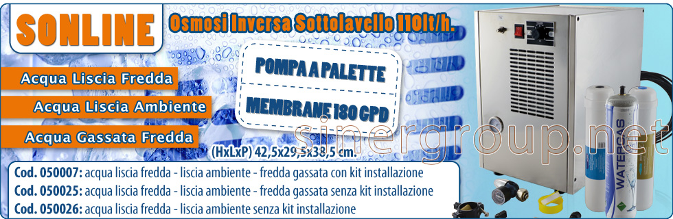 Depuratore Refrigeratore Erogatore Osmosi Inversa Acqua Gasata 3 Vie
