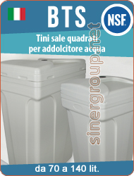 BTS Tini sale qaudrati addolcitore acqua 70lit 100lit 140lit pozzetto sale griglia raccordo troppo pieno